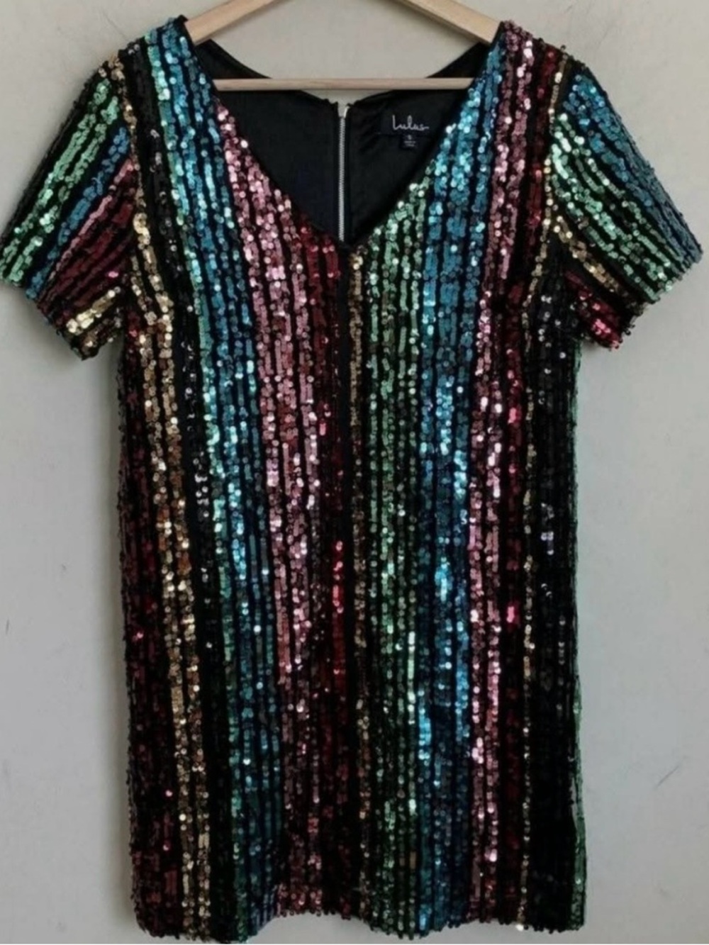 Lulus Multicolor Sequin Stripe Mini Dress - Small